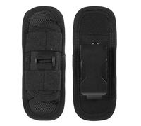 FUNOMOCYA 2 Pièces Lot de 2 Étuis Tactiques pour Lampe Torche Noir en Tissu Résistant à L'abrasion, Pochette de Ceinture Ajustable avec Clip Pivotant 360°, Étanche Randonnée, Travail et