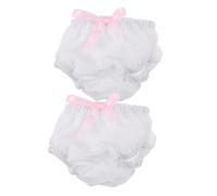 FUNOMOCYA 2 Pièces Lot de Culottes Blanches pour Poupée Accessoires de Vêtements Miniatures pour Jeux Dimitation et Développement de Lautonomie des Garçon Fille
