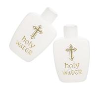 FUNOMOCYA 2 Pièces Lot de Flacons Eau Bénite PE Bouteilles Décoratives Rechargeables pour Huiles Essentielles Baptêmes et Rituels Religieux Contenant Vide avec Couvercles