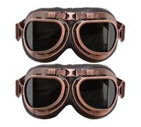 FUNOMOCYA 2 Pièces Lunettes de Protection Moto Hors-piste Rétro | Verre Anti-buée Double Couche, Large Champ de Vision, Cadre Souple, Usage Vélo Montagne Route