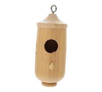 FUNOMOCYA 2 Pièces Maison De Colibri Décoration Extérieure Balançoire Extérieure Pendaison à L'extérieur Nid De Colibri Suspendu Décor Boisé Nichoir Extérieur Décor Extérieur en Bois Khaki
