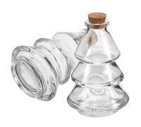 FUNOMOCYA 2 Pièces Mini Flacons Verre Sapin de Noël avec Bouchons Liège Conteneurs à Vœux pour Décoration DIY Fêtes Halloween Nouvel an et Activités Collectives