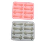 FUNOMOCYA 2 Pièces Moule Silicone Non-adhérent Cavités Forme Patte de Chat pour Chocolat Biscuits Fondant et Pâtisserie Résistant Chaleur Bleu et Rose Multifonction pour Gâteaux et