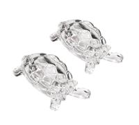 FUNOMOCYA 2 Pièces Ornement De Tortue Verre Figurine De Tortue Artisanale Décorative