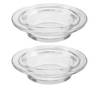 FUNOMOCYA 2 Pièces Plateau Rond de Lampe Aromathérapie 4, 6 Pouces en Verre | Réutilisable, et Facile à Nettoyer, Coupelle Chapeau Minimaliste pour Brûleurs à Cire