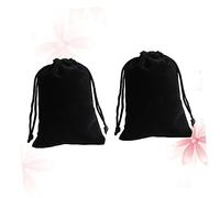FUNOMOCYA 2 pièces Pochons Noirs Grand Format avec Cordon de Serrage Sacs Réutilisables pour Bijoux Rangement Voyage et