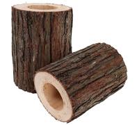 FUNOMOCYA 2 Pièces Pot de Fleur Souche Arbre Bois de Cèdre Naturel Cache-Pot Rustique avec Drainage pour Succulentes Herbes et Plantes Intérieur Texture Authentique et Fait Main