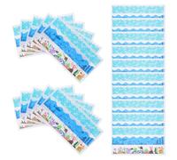 FUNOMOCYA 20 Feuilles D'autocollants Bordure de Tableau D'affichage pour Classe, Motif Animaux Marins Cartoon en Vinyle Solide, Décor Polyvalent pour Salle de Classe