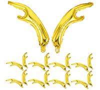FUNOMOCYA 20 Pièces Ballons Cerfs Dorés Décorations de Gonflables pour Fêtes de Noël Accessoires de Cornes Animales pour Photos et Ambiances Festives