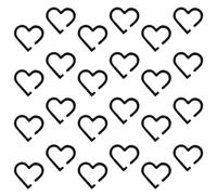 FUNOMOCYA 20 Pièces Étiquettes de Verres à Vin Acrylique Forme de Cœur Noires Réutilisables pour Marquage de Boissons Fêtes Mariage Anniversaires