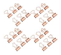 FUNOMOCYA 24 Pièces Binder Clips Cute Animal Flower Designs Cat Cactus Cherry Blossom For Office DIY Crafts Photo Display Sturdy Metal File Clamps