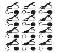 FUNOMOCYA 24 pièces Clips Micro Cravate Métalliques avec Mousse Noire Pinces Mini Lapel Lavalier pour Micro Podcast Support Voix Fixation Facile sur Col Haute Élasticité et Acier Inoxydable