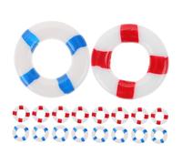FUNOMOCYA 24 pièces Décoration Miniature Bouée de Résine Style Méditerranéen pour Micro Ornements Nautiques Charmants pour Décor de Plage