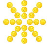 FUNOMOCYA 24 pièces Lot de Balles Entraînement de Golf Plastique Creuses Jaunes pour Pratique Intérieure Amélioration du Swing et Haute Visibilité