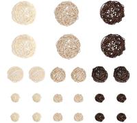 FUNOMOCYA 24pcs Boules de Rotin en Osier Décoratives Naturelles Brindilles Orbes Sphères Bol Remplisseurs Fête de Mariage Décoration de Noël à Suspendre