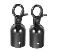 FUNOMOCYA 2pièces Embout De Corde Noir Avec Crochet Butée Extrémité De Corde Pour Barrières Raccords De Câble Et Connexions De Garde-corps