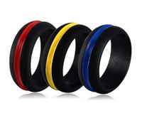 FUNOMOCYA 3 Pièces Bagues de Couple en Silicone Trois Couleurs | Style Classique et Charmant, Usage Mariage et Bar, Finition Super Dure Presque sans Rayures Couleur Aléatoire