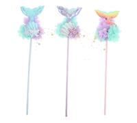 FUNOMOCYA 3 pièces Bâtons Enchantés Sirène Garçon Fille avec Queue à Paillettes pour Fête Anniversaire Fille Accessoires de Déguisement et Décoration Festive