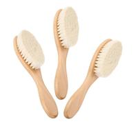 FUNOMOCYA 3 Pièces Brosse Garçon Fille Bois avec Poils Doux pour Massage et Soin Sensible Brosse Démêlante et Douce pour et Tout Petits