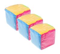FUNOMOCYA 3 Pièces Dés Géants Peluche avec Poches Transparentes pour Cartes Cubes Colorés et Souples pour Jeux Éducatifs et Activités Familiales