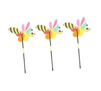FUNOMOCYA 3 pièces Moulin à Vent Libellule PVC avec Piquet Décoration Jardin Extérieur et Garçon Fille Ornement Tournant Résistant