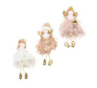 FUNOMOCYA 3 Pièces Pendentif Ange embellissements de Noël poupée Anges Suspendus Boule de Sapin de noël Bricolage de Noel Christmas Tree Ange de Noël Ornement d'arbre de Noël Fil de Gland