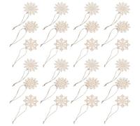 FUNOMOCYA 30 Pièces Décor Suspendu De Noël Ornements Artisanaux en Bois Décor De Pays des Merveilles d'hiver Ornement De Flocon De Neige Favors De Fête De Noël Corde Beige