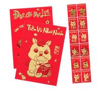 FUNOMOCYA 360 Pièces Vietnamese Hong Bao Envelopes For Lunar Year Year Of The Horse Packets Spring Festival Celebration With Design And Vietnamese Text