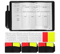 FUNOMOCYA 4 Ensembles Set Cartons Arbitre Rouge Jaune PVC Résistant avec Carnet et Crayon Kit Complet pour Football Volleyball et Soccer