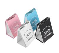 FUNOMOCYA 4 Pièces Calendrier de Bureau Mini avec Reliure Spirale Solide Calendrier Compact et Portable pour Organisation Quotidienne Maison