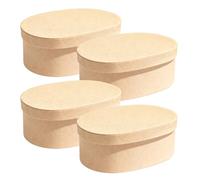 FUNOMOCYA 4 Pièces Coffret Ovale Boite Cadeau Décoration Cadeaux De Kit De Stockage De Fleurs Pressées Boîtes Ovales Pour Fleurs Coffrets Cadeaux Gigognes Light Brown