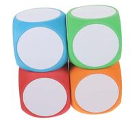 FUNOMOCYA 4 Pièces Dés Vides Effaçables à Sec Mousse de Dés Ronds pour Activités Éducatives et pour Écoles et Fêtes Rouge Orange Bleu Vert