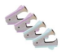 FUNOMOCYA 4 pièces Extracteur Agrafes Outil de Bureau Robuste Alliage Aluminium et PP Mini Arrache-agrafes Ergonomique pour Maison et Travail Facile à Utiliser Lot et Vert