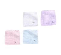 FUNOMOCYA 4 pièces Lot de Serviettes Carrées Coton Pur pour Garçon Fille et Garçon Fille Serviettes Visage Absorbantes Multicolores Mouchoirs Doux Né et Petite Enfance Couleur Aléatoire