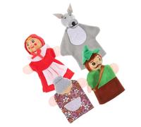 FUNOMOCYA 4 pièces Marionnettes à Doigts Bois Animaux Cartoon Jouets Interactifs pour Garçon Fille Jeu Éducatif pour Garçons et Filles Set pour Histoires et Rôle-Play