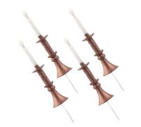 FUNOMOCYA 4 pièces Mini Lampes Bougeoirs Décoratives Mini Bougies LED Blanches Effet Flamme Ornement Miniature Style Ancien pour Maison de Poupée Décorations Micro Paysage Faciles à