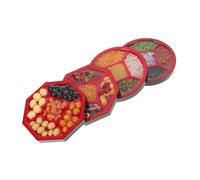 FUNOMOCYA 4 Pièces Miniature Food Display Tray Set with Realistic Artificial Rice Beans for Dollhouse Decoration and Market Scene Models