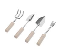 FUNOMOCYA 4 Pièces Miniature Garden Tools Set Zinc et Bois Accessoires de Jardinage pour Maison de Poupée Léger Burr Outils de Désherbage et Décoration Tiny House