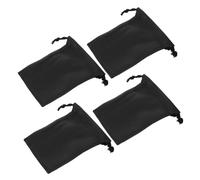 FUNOMOCYA 4 pièces Sacoche Microphone PU Cuir avec Cordon de Serrage Rangement Compact et Robuste pour Accessoires Audio Protection la Poussière pour Voyage et Entretien