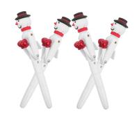 FUNOMOCYA 4 Pièces Stylo à Bille Gel Noël Snowman Interactif Stylo de Boxe Bras Poinçonnage Fête de Noël Décompression pour Garçon Fille et Collègues
