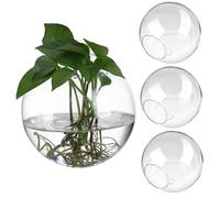 FUNOMOCYA 4 Pièces Vase en Verre Bureaux burreau Station de Propagation Suspendue Vase de Plantation de Station d'eau jardinière Suspendue d'intérieur Terre Terrarium Suspendu décors muraux