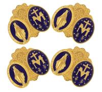 FUNOMOCYA 4 Pièces Vintage Enamel Pin Folding Ornaments Compact Retro Desktop Badge Decor For Home Office Craft