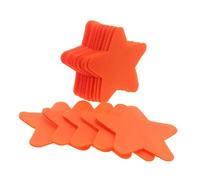 FUNOMOCYA 48 Pièces Marqueurs de Sol Réutilisables Étoile Orange Autocollants pour Tapis de Classe Maternelle Marqueurs de Position Adaptables et Durables pour Activités de Groupe