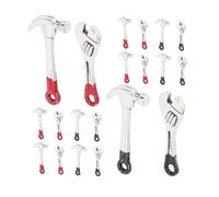 FUNOMOCYA 5 Ensembles Miniature Dollhouse Maintenance Tools Mini Metal Wrench and Hammer Tiny Tool Kit for Crafting Model Building and Pretend Play