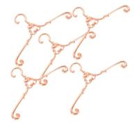FUNOMOCYA 5 pièces Cintres Miniatures Métal pour Vêtements de Poupée Rose Doré Lot de Supports Décoratifs pour Robes Hauts et Pantalons Accessoires pour Maison de Poupée et Rangement