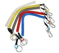 FUNOMOCYA 5 pièces Corde de Sécurité avec Ressort Rétractable Lanière Mousqueton Câble Acier pour Randonnée Escalade et Couleurs