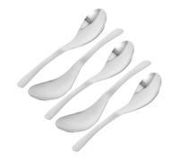 FUNOMOCYA 5 pièces Lot de Cuillères à Soupe avec Manche Martelé Design à Fond Rond pour Cuisine et Restaurant Set pour Service Familial et Buffet