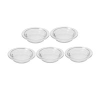 FUNOMOCYA 5 Pièces Plateau Chauffant Verre Transparent pour Cire et Huiles Essentielles Support Diffuseur Résistant Chaleur pour Parfum Intérieur et Accessoires