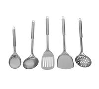 FUNOMOCYA 5 Pièces Set de Ustensiles de Cuisine Acier Inoxydable Cuillère Fendue Louche et Cuillère Capacité Outils Multifonctions Ergonomiques pour Cuisine Maison et Professionnelle