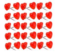 FUNOMOCYA 50 pièces Punaises Forme Cœur Rouges Acier Épingles Décoratives pour Tableau Liège et Photos Réutilisables et Solides pour Bureau et Maison